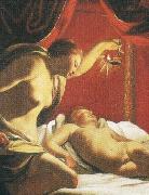 Simon Vouet Psyche betrachtet den schlafenden Amor Norge oil painting reproduction